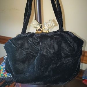 1930's to 40s Velvet Twist Lock Evening Bag